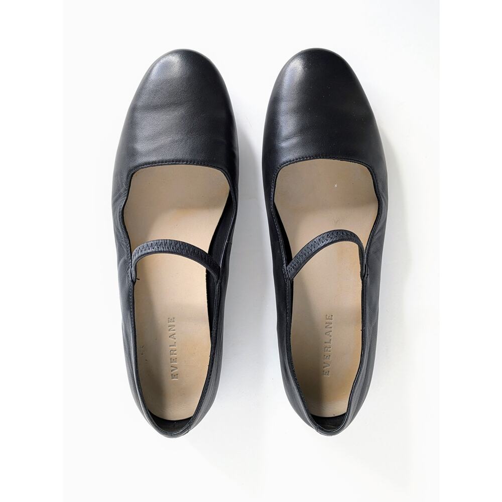Everlane Black Leather Mary Jane Flats with Slim Strap - Picture 9 of 11